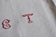 画像3: フランス・アンティーク リネンテーブルナプキン/ホワイト×赤刺繍/CT (3)