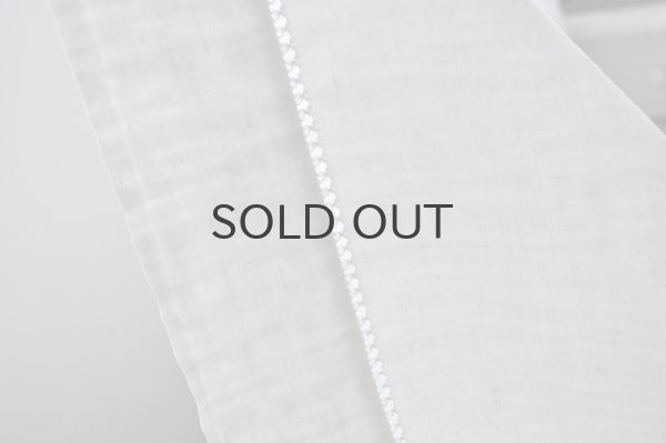 画像6: フランス・アンティーク リネンシーツ/モノグラム刺繍/Vg花文字　（シミあり）