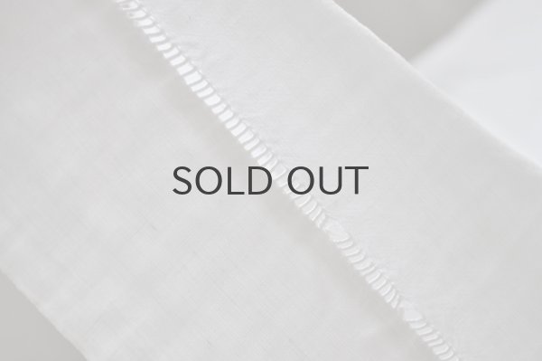 画像3: フランス・アンティーク コットンリネンシーツ/モノグラム刺繍/yp花文字　