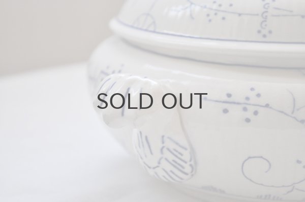 画像4: ベルギー・BOCH（ボッホ） サキソニー（ブルーフルーテッド）柄　スーピエール