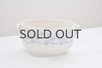 フランス・アンティーク St.Vallier　青ステンシルスープ入れ／蓋なし／19世紀中頃