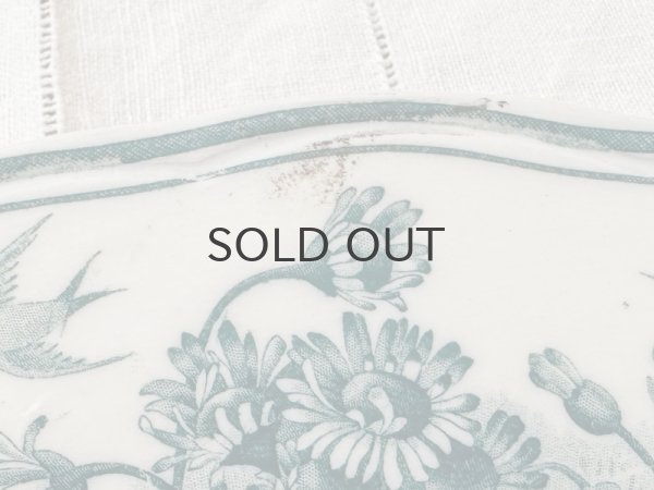 画像4: フランス・アンティーク サルグミンヌ ツバメとヒナギク/24.5cm