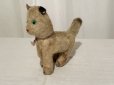 画像3: ドイツ・ヴィンテージ 猫のぬいぐるみ/グリーンアイ/16.5cm