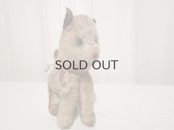 画像5: ドイツ・ヴィンテージ 猫のぬいぐるみ/グリーンアイ/16.5cm