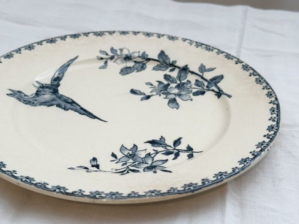 画像2: フランス・DIGOIN（ディゴワン）/デザートサイズ平皿/鳥と花