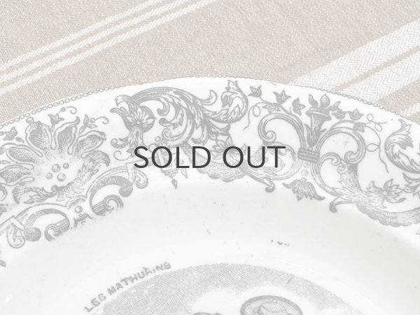 画像3: フランス・GIEN（ジアン）絵皿/グリザイユ/トーキングプレート