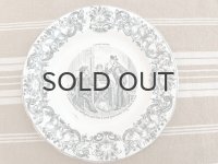 フランス・GIEN（ジアン）絵皿/グリザイユ/トーキングプレート