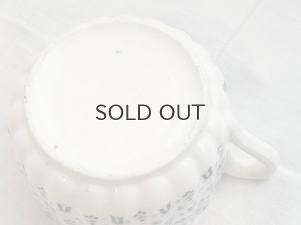 画像6: チェコ・窯元不明 インクブルーのマグカップ/フリル