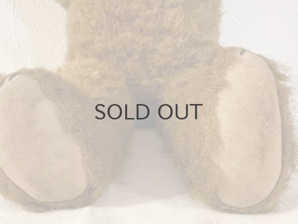 画像6: ドイツ・ヴィンテージ テディベア びっくり顔のこげ茶くん 38cm