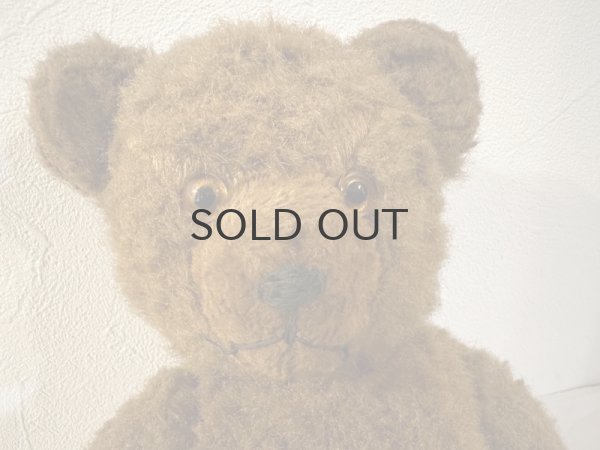 画像7: ドイツ・ヴィンテージ テディベア びっくり顔のこげ茶くん 38cm