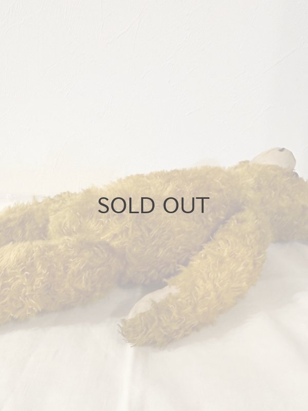 画像6: ドイツ・ヴィンテージ テディベア　平たいイエロークマちゃん　48cm