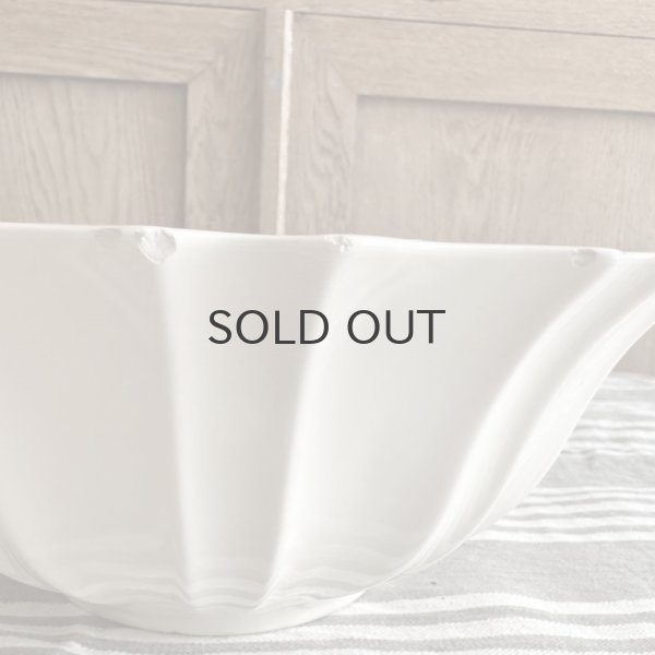 画像5: フランス・ギサギザリムのサラダボウル/エクリュ/窯元不明