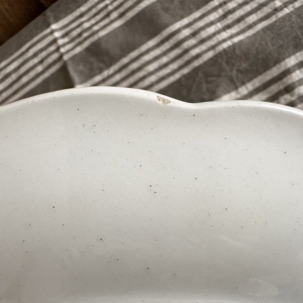 画像6: フランス・アンティーク　白錫釉　花リムプレート31cm