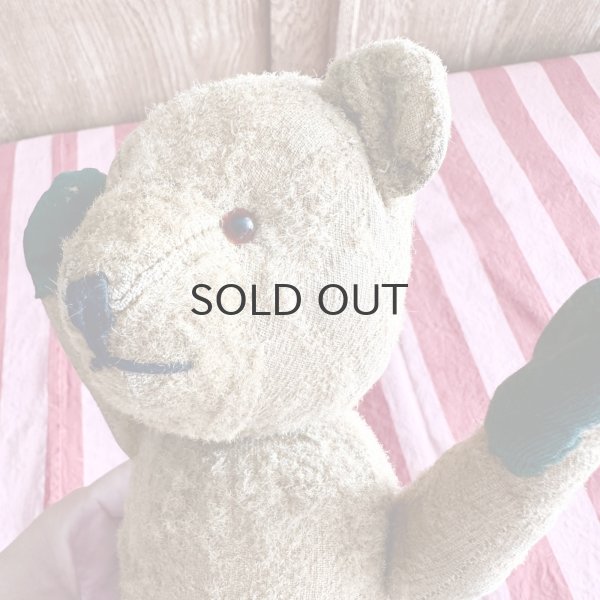 画像7: ドイツ・アンティーク　テディベア　耳なしくん　31cm グラスアイ