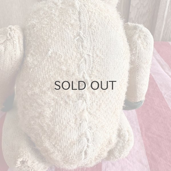 画像5: ドイツ・アンティーク　テディベア　耳なしくん　31cm グラスアイ