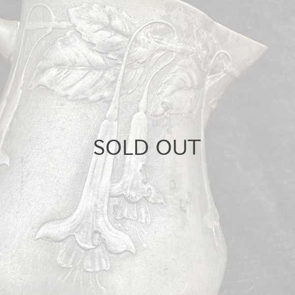 画像6: フランス・アンティーク アールヌーボー エタン(ピューター)ジャグ/花