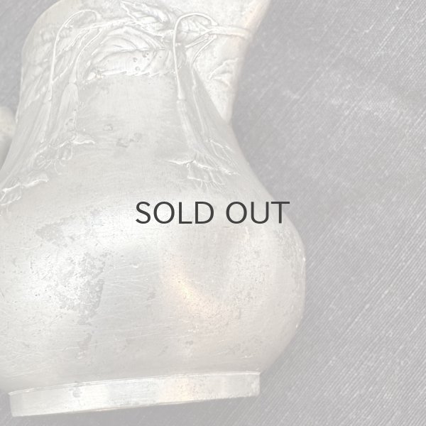 画像7: フランス・アンティーク アールヌーボー エタン(ピューター)ジャグ/花