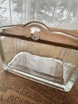 画像4: フランス・ヴィンテージ　フレンチガラスの塩入れキャニスター　木製蓋