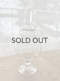 フランス・アンティーク ガラスのボンボニエール　ガラスジャー　