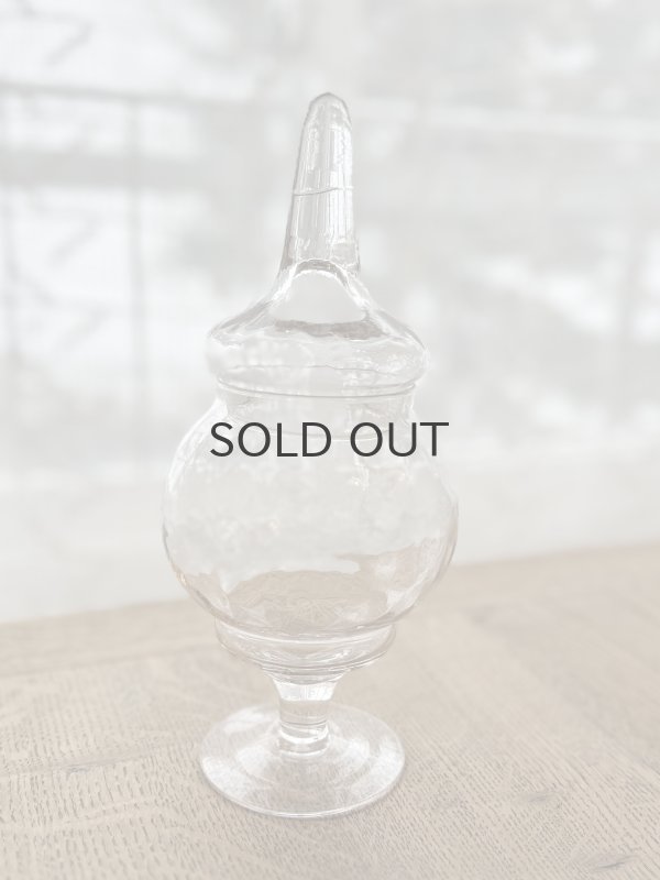 画像1: フランス・アンティーク ガラスのボンボニエール　ガラスジャー　