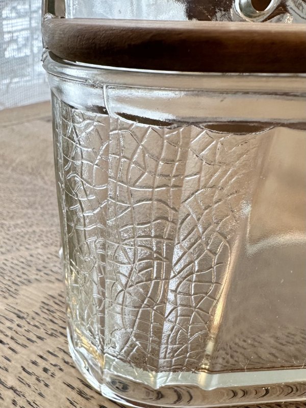 画像7: フランス・ヴィンテージ フレンチガラスの塩入れキャニスター 木製蓋