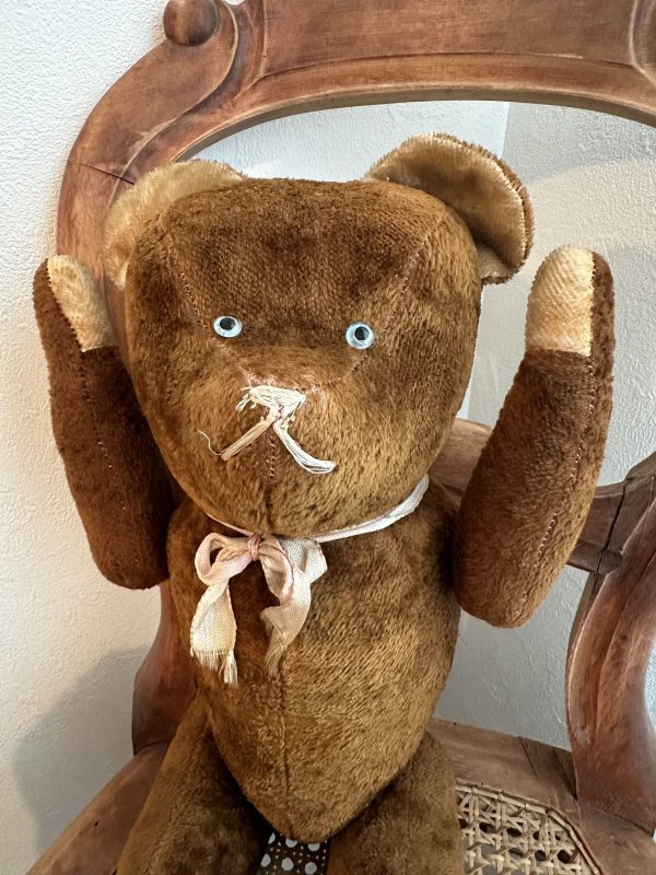 画像3: フランス・ヴィンテージ  青い瞳のブラウンベア　52cm 5ジョイント