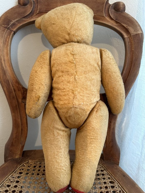 画像5: フランス・ヴィンテージ  赤い耳と足のベア　44cm 5ジョイント