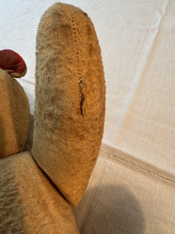 画像6: フランス・ヴィンテージ  赤い耳と足のベア　44cm 5ジョイント