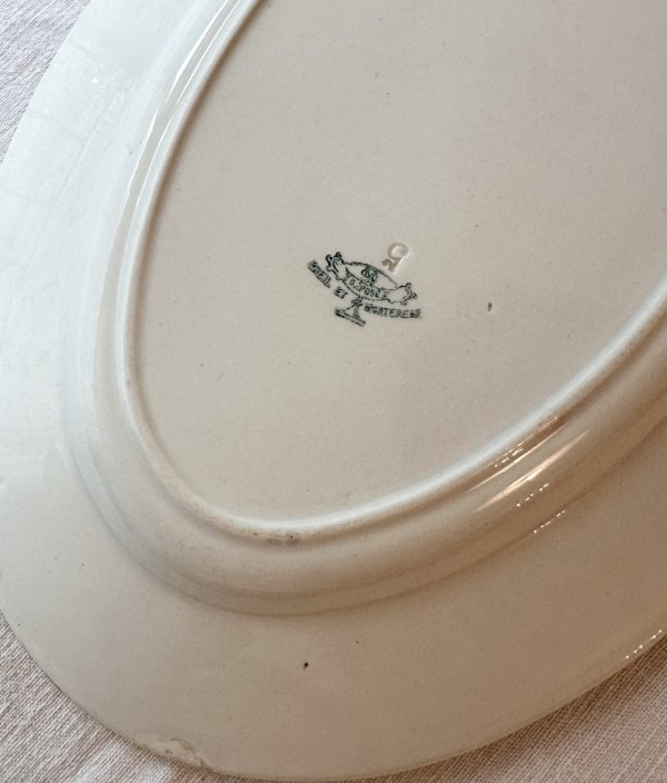 画像7: フランス・アンティーク　クレイユモントロー　オーバルプレート/白