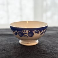 フランス・窯元不カフェオレボウル/ブルー　フルーツ