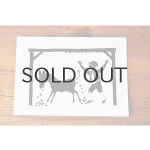 画像: ドイツ・グリーティングカード/影絵/ロバと少年