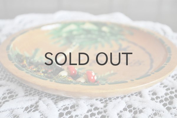 画像2: ドイツ・ヴィンテージ ハンドペイント木製絵皿/キノコ