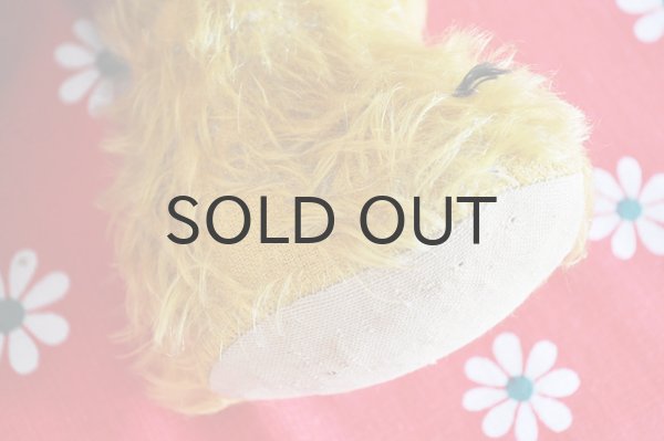 画像4: 【送料無料】ドイツ・ヴィンテージ テディベア 鳴き笛入りクマのぬいぐるみ/イエロー