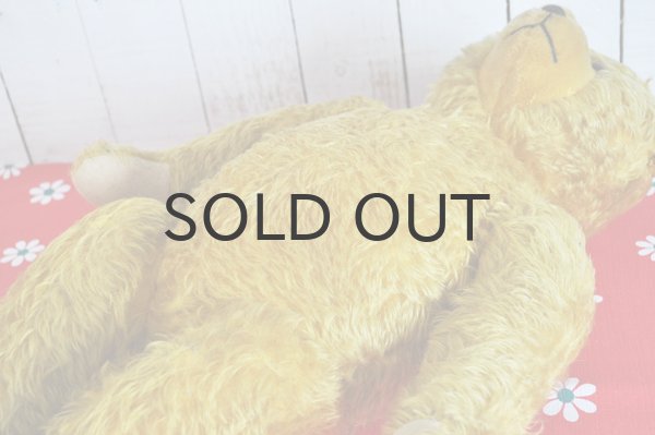 画像6: 【送料無料】ドイツ・ヴィンテージ テディベア 鳴き笛入りクマのぬいぐるみ/イエロー