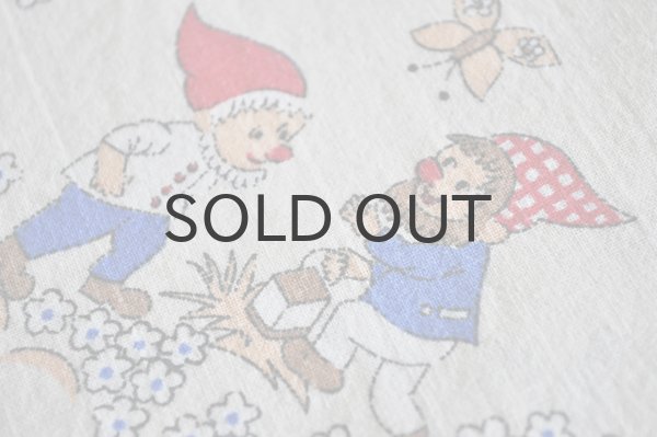 画像2: ドイツ・ヴィンテージコットン ピロケース/キノコと小人