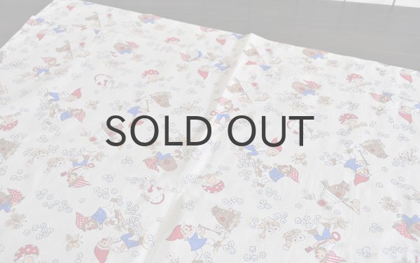 画像6: ドイツ・ヴィンテージコットン ピロケース/キノコと小人