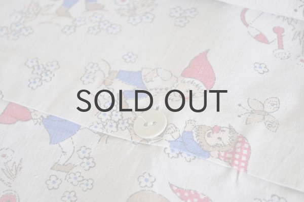 画像5: ドイツ・ヴィンテージコットン ピロケース/キノコと小人