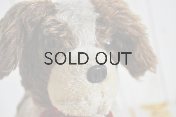 画像6: ドイツ・ヴィンテージ/犬のぬいぐるみ/赤リボン