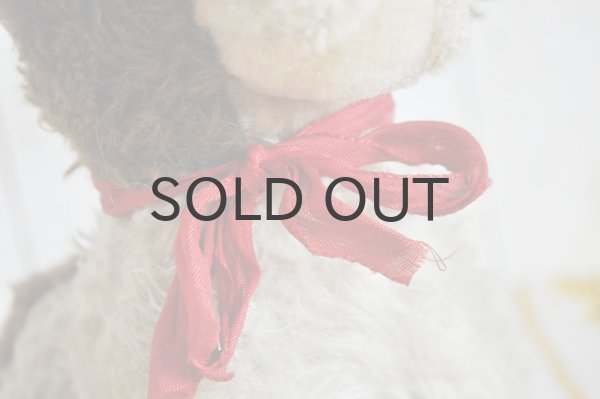 画像8: ドイツ・ヴィンテージ/犬のぬいぐるみ/赤リボン