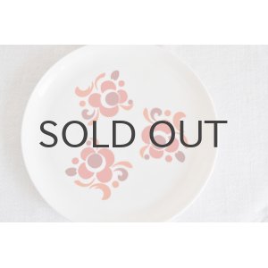 画像: ◆30%off◆フランス・アルコパル ミルクガラスのディナープレート/レッド花