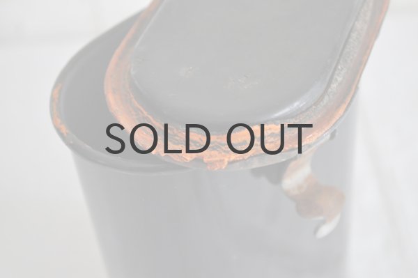 画像7: チェコ・ヴィンテージ黒ホーローキャニスター/筒/B