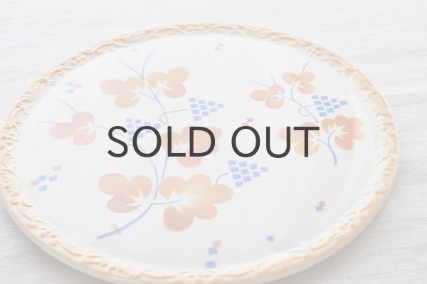 画像2: ◆30％ｏｆｆ◆ドイツ・ヴィンテージ 大きなホールケーキプレート/ステンシル花