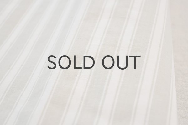 画像6: フランス・アンティーク コットンティッキングカバー/ベージュ×ホワイト/デッドストック