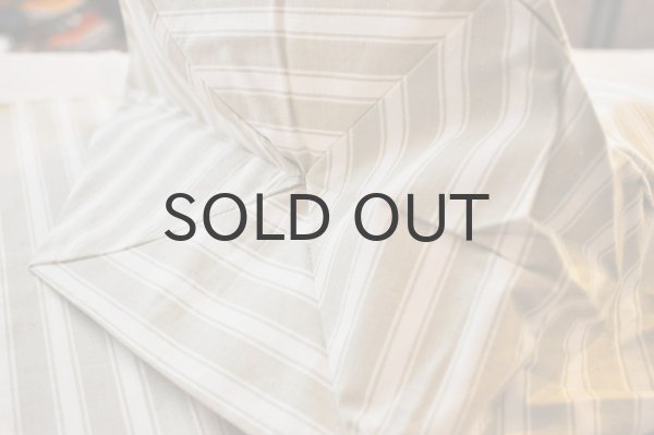 画像2: フランス・アンティーク コットンティッキングカバー/ベージュ×ホワイト/デッドストック