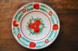 画像1: ハンガリー・HOLLOHAZA（ホロハーザ）ハンドペイント陶器絵皿/朱赤