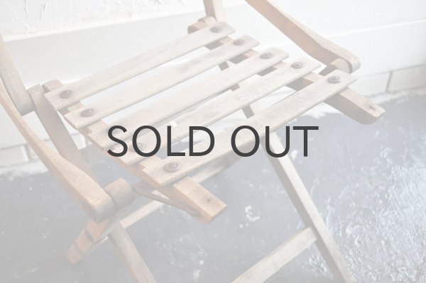 画像4: フランス・アンティーク 木製折りたたみのスツール/背もたれ付