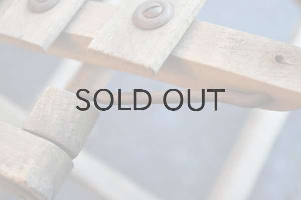 画像9: フランス・アンティーク 木製折りたたみのスツール/背もたれ付