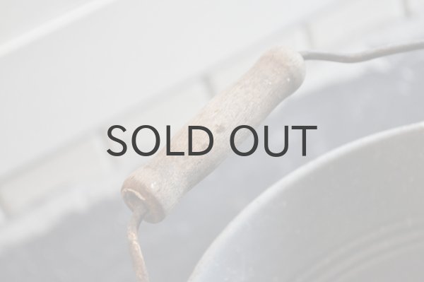 画像3: ドイツ・アンティーク ホーローバケツ/木の持ち手/グレーマーブル