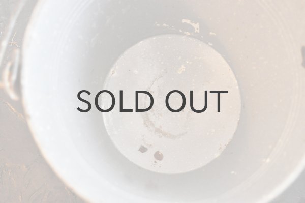 画像8: ドイツ・アンティーク ホーローバケツ/木の持ち手/グレーマーブル