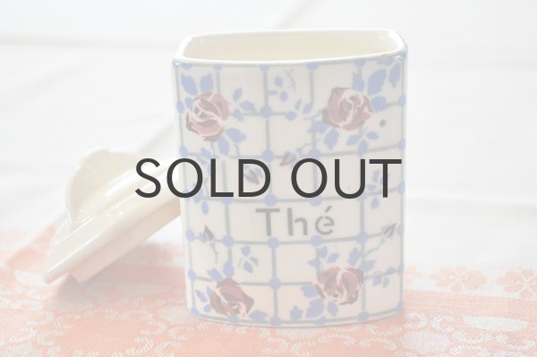 画像2: フランス・陶器ふた付キャニスター/Thé（ティー）